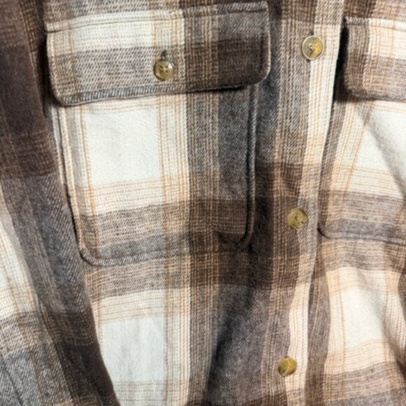 Banana Republic Flannel Shacket Small Plaid Wool Blend Front Pockets - Picture 5 of 13